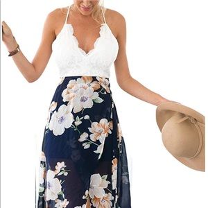 Sexy Lace Top Backless Asymmetrical Dress